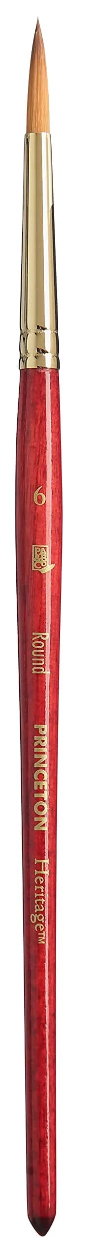 Princeton Heritage Series 4050 Synthetic Sable Watercolor Brush, Round, Size 6 | Superior Point & Spring for Watercolors - main product image
