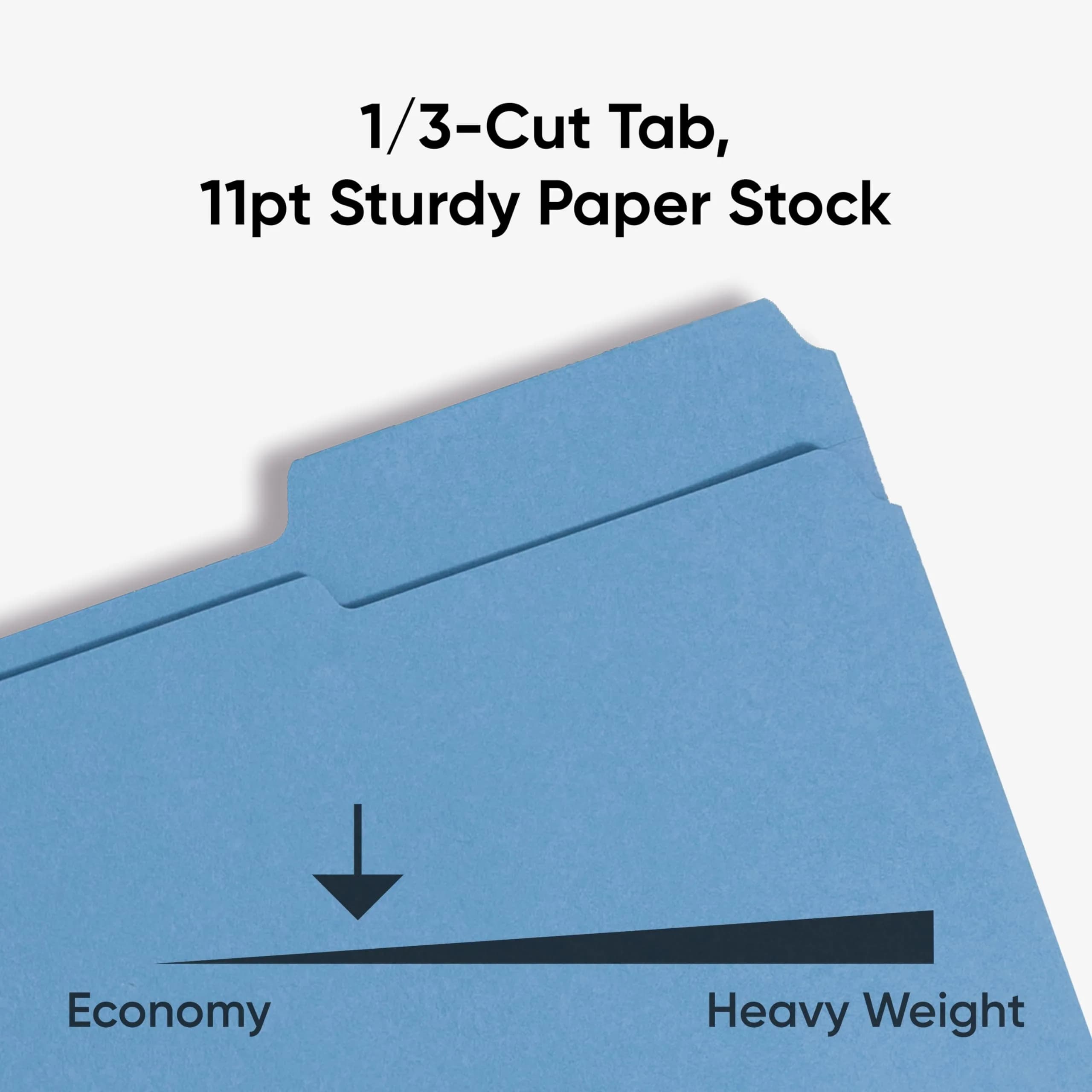 SMEAD Blue Fastener File Folders with Prongs, 3 Tab Letter Size | Durable, Environmentally Responsible Office Organizer thumbnail 4