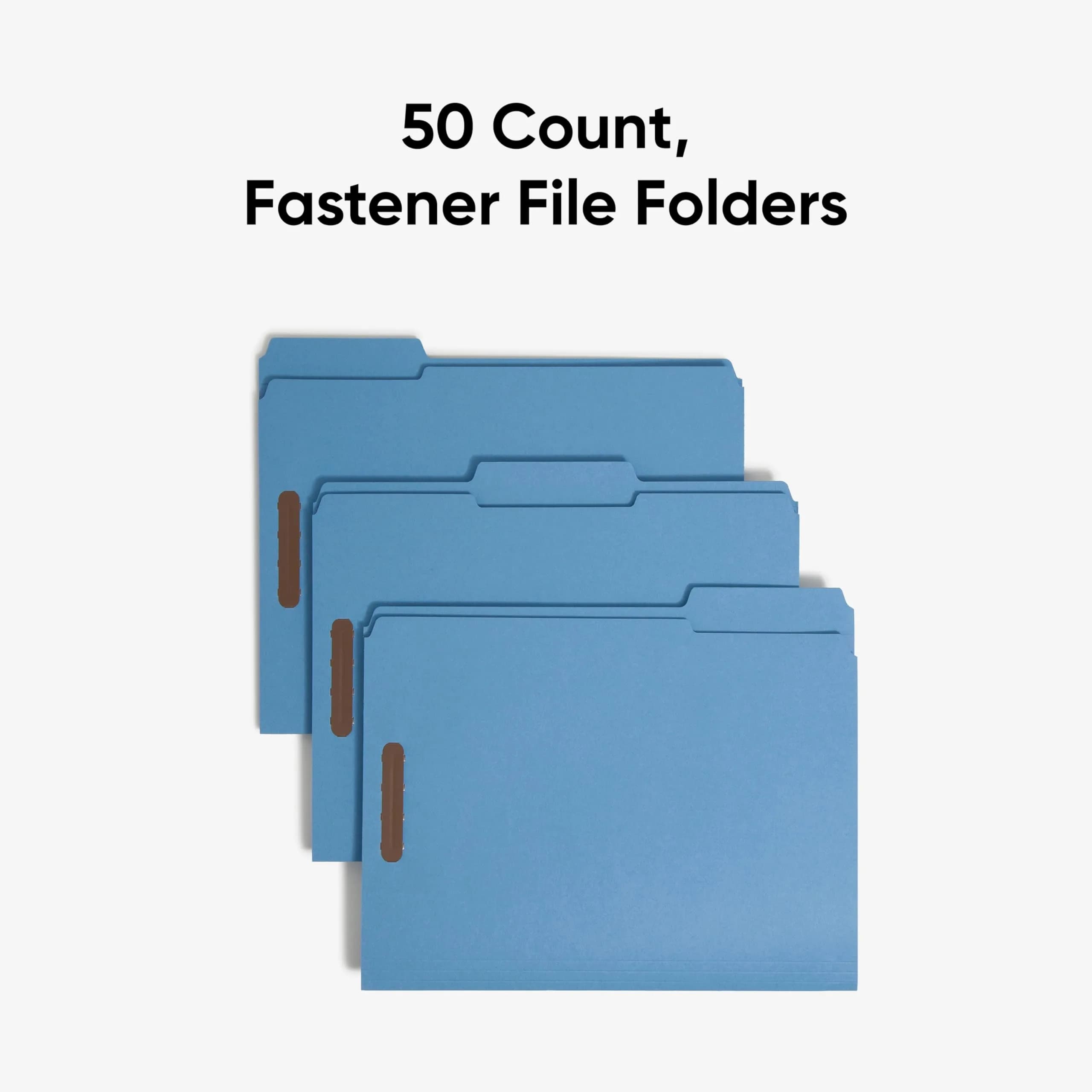 SMEAD Blue Fastener File Folders with Prongs, 3 Tab Letter Size | Durable, Environmentally Responsible Office Organizer thumbnail 3
