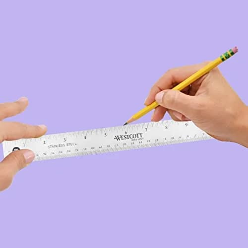 Westcott 12-Inch Stainless Steel Ruler with Cork Base | Etched Dual Scale thumbnail 5