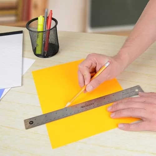 Westcott 12-Inch Stainless Steel Ruler with Cork Base | Etched Dual Scale thumbnail 1