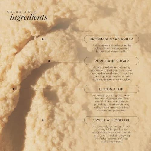 LALICIOUS Brown Sugar Vanilla Body Scrub 16oz | Gently Buffs & Moisturizes Sensitive Skin thumbnail 4