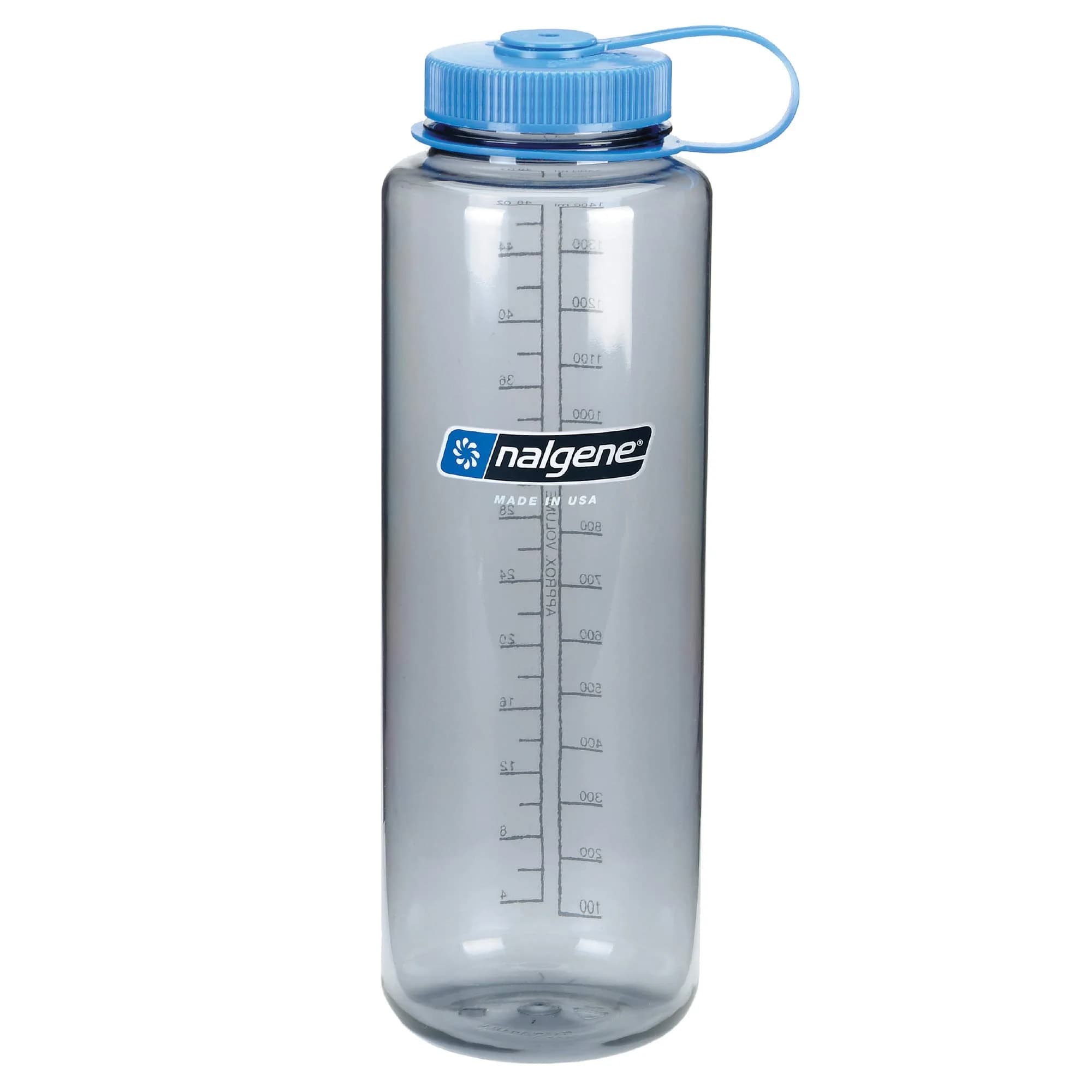 Nalgene Titan Wide Mouth Water Bottle, Blue, 1420ml (48oz) | BPA-Free Tritan Plastic, Leakproof, Made in USA — Gray