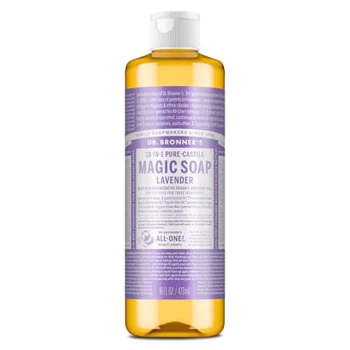 Dr. Bronner's Pure-Castile Liquid Soap Lavender 472ml (16 Fl Oz) | Gentle Organic 18-in-1 Use All-Purpose Cleanser thumbnail 1