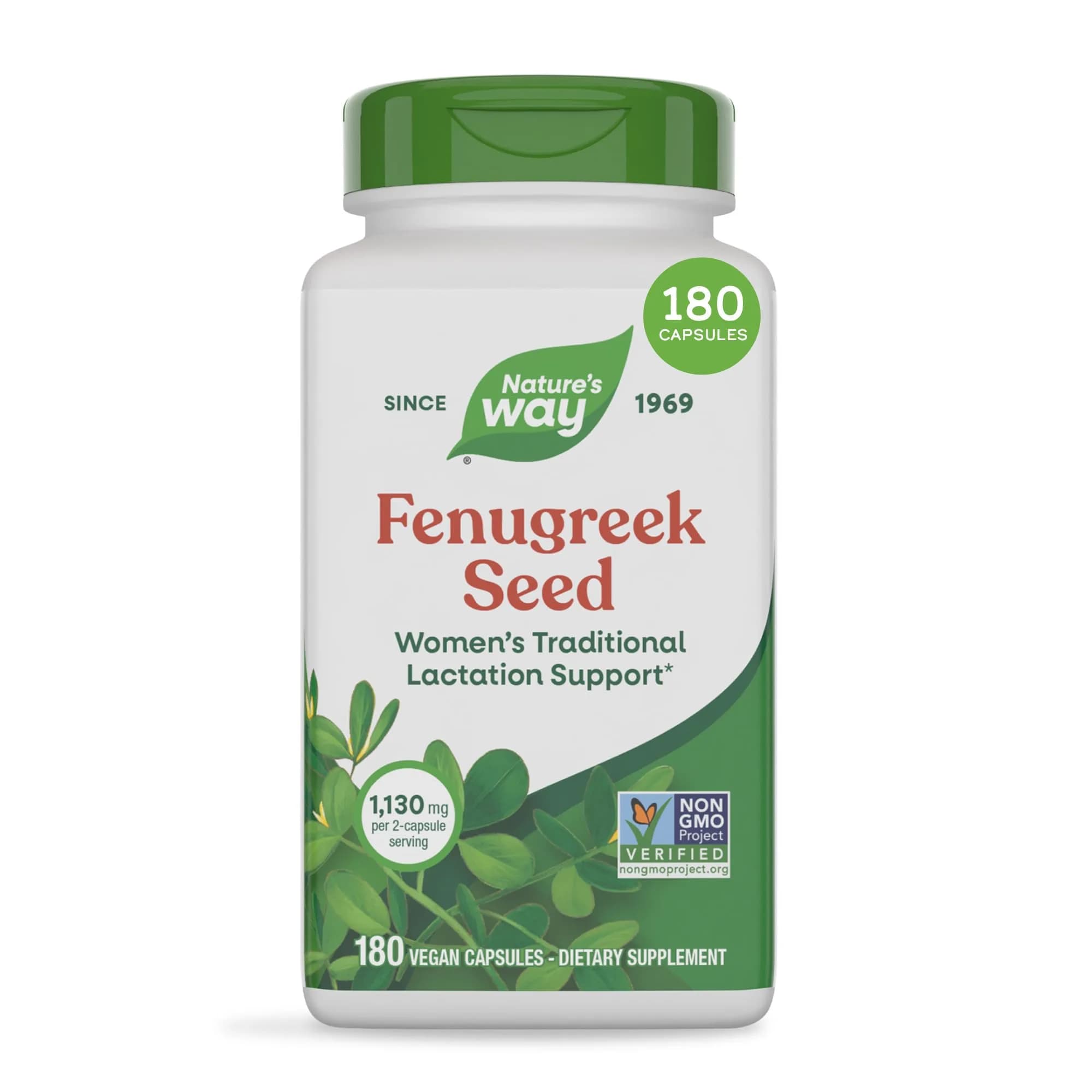 Nature's Way Fenugreek Seed Capsules 180 Count | Traditional Lactation & Digestion Support — Natural Color