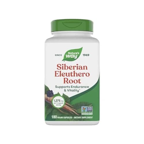Nature's Way Siberian Eleuthero Root Capsules 180 Count (180 Count) | Adaptogen for Endurance and Vitality thumbnail 1