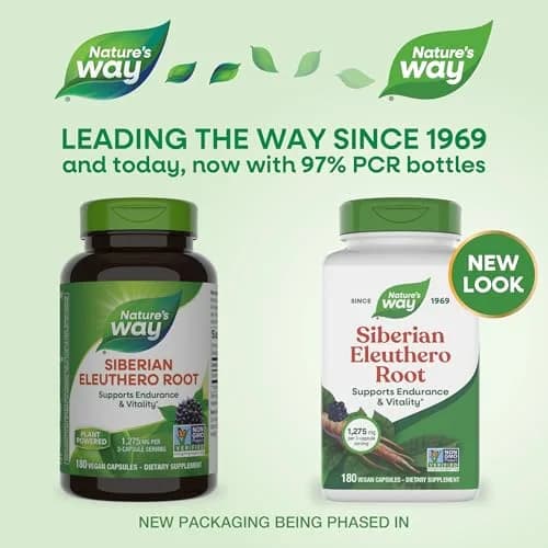 Nature's Way Siberian Eleuthero Root Capsules 180 Count (180 Count) | Adaptogen for Endurance and Vitality thumbnail 2