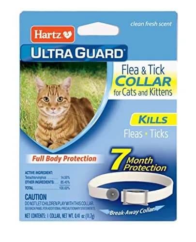 Hartz UltraGuard Flea & Tick Collar for Cats and Kittens, 7 Month Protection, White | Water-Resistant Breakaway Safety Release thumbnail 1