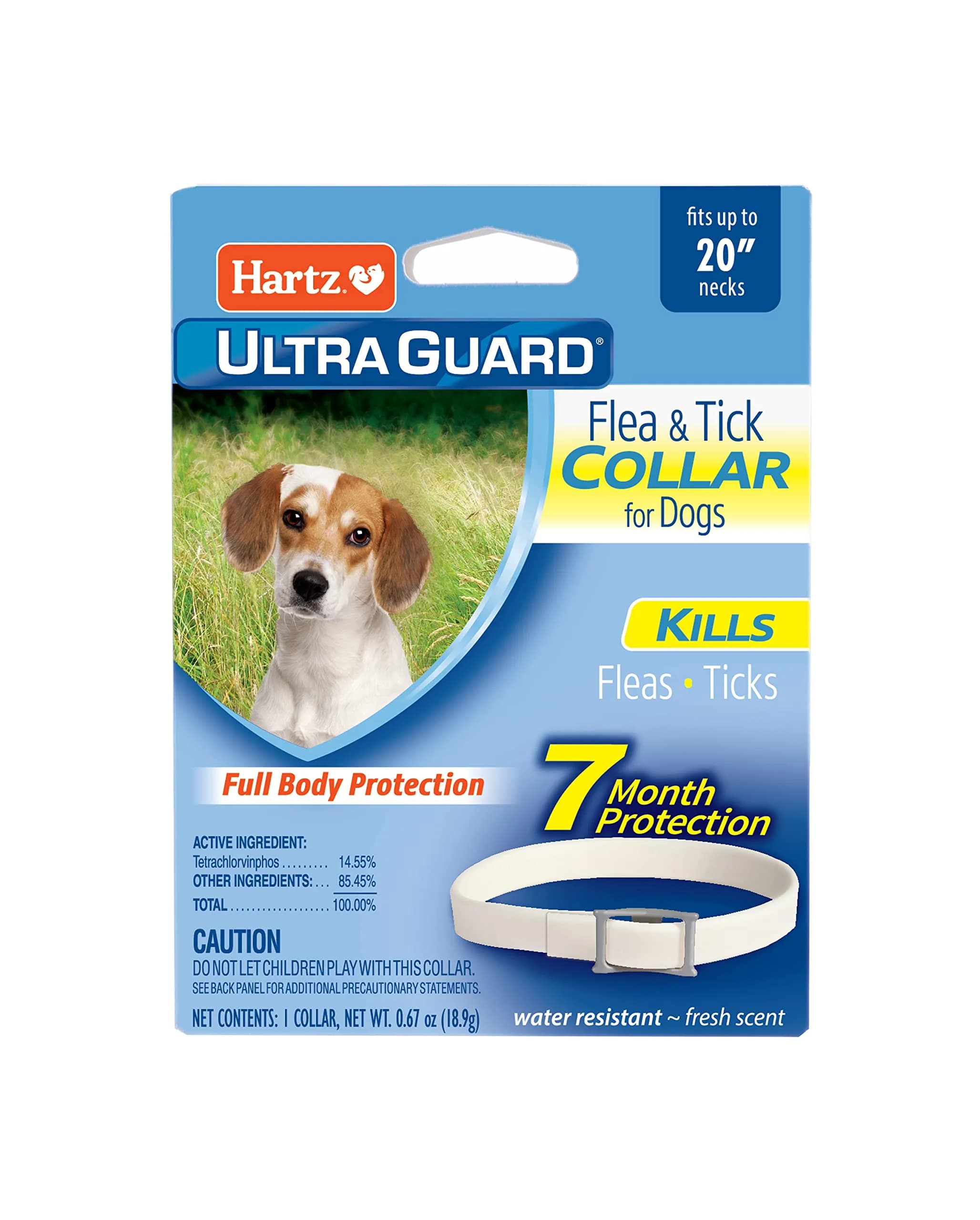 Hartz UltraGuard Flea & Tick Collar for Dogs & Puppies, 7-Month Protection, White, Up to 20 Inch Neck (3-Pack) — White