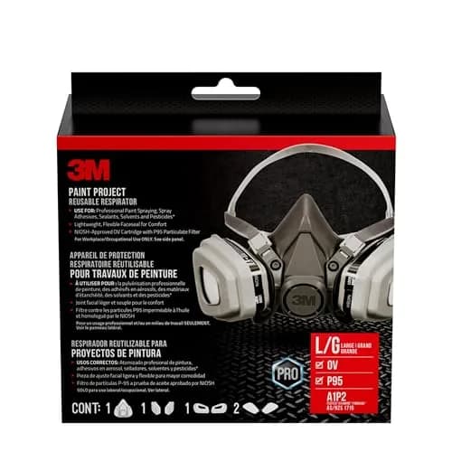 3M OV/P95 Paint Project Respirator 6311 | Reusable Large Respirator Kit for Spray Painting & Solvents thumbnail 1
