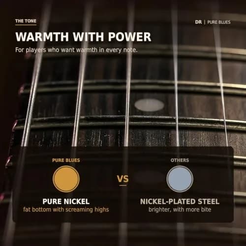 DR Strings PURE BLUES Heavy Pure Nickel Electric Guitar Strings 2.54 cm (1.0 in) | Vintage Tone & Sustain thumbnail 3