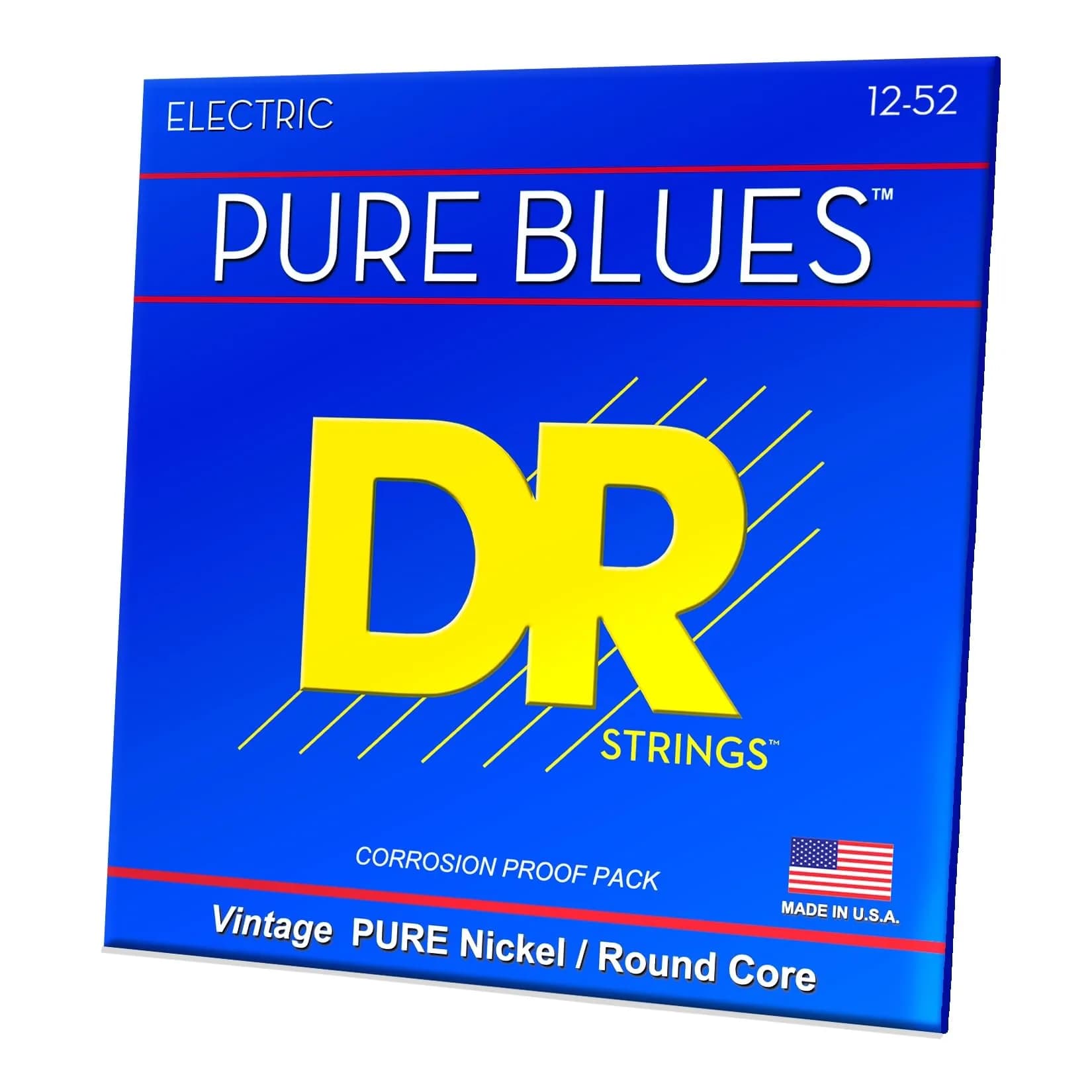 DR Strings PURE BLUES Heavy Pure Nickel Electric Guitar Strings 2.54 cm (1.0 in) | Vintage Tone & Sustain — Extra Heavy (12-52)
