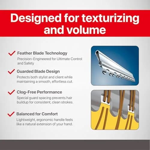 Feather Texturizing Razor Blades 10 Pack | Precision Hair Volume & Style thumbnail 4