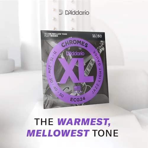 D'Addario XL Chromes Flatwound Bass Strings ECB81-5, 45-132, 5-String | Mellow Tone, Smooth Feel thumbnail 3