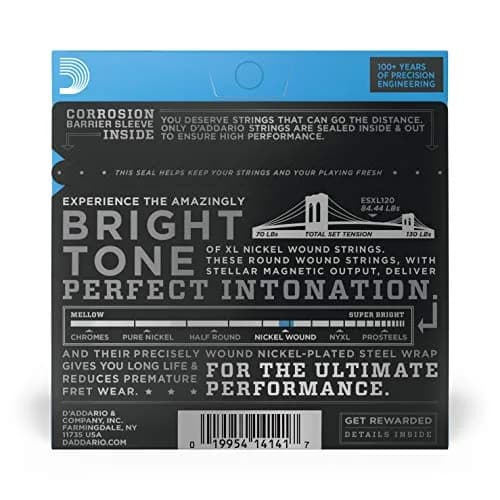 D'Addario XL Nickel Electric Guitar Strings ESXL120 Super Light Double Ball End 09-42 | Bright Tone, Perfect Intonation thumbnail 2