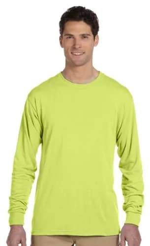 Jerzees Crew Neck Sweatshirt 8oz Poly/Cotton Blend Safety Green Adult Medium | Soft Pill-Resistant Fleece thumbnail 1