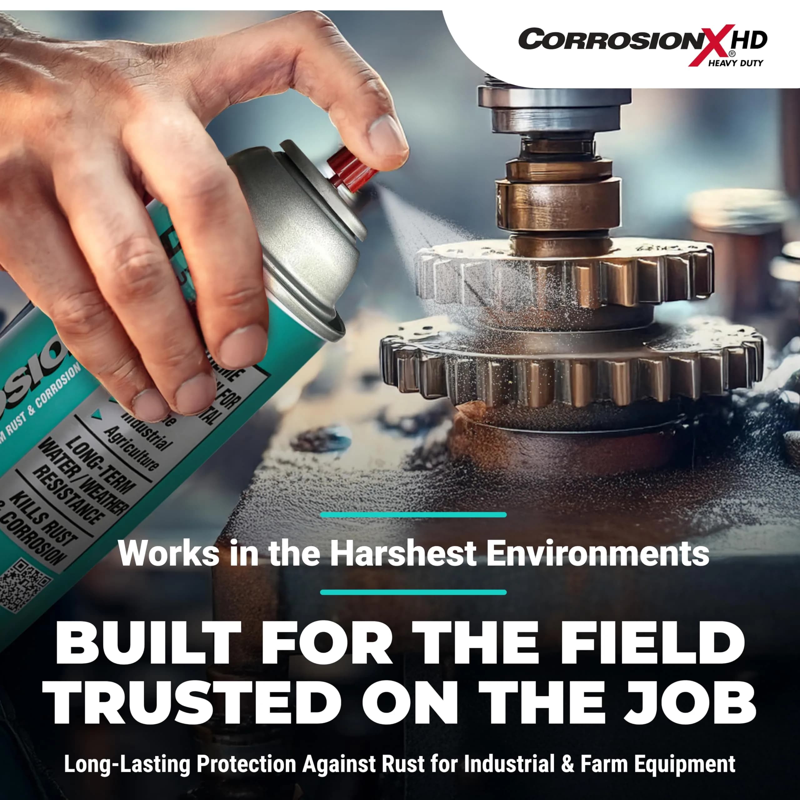 CorrosionX Heavy Duty Anti Rust Spray, Dripless Self-Healing Corrosion Inhibitor with Waterproof Barrier for Marine, Agricultural & Industrial Equipment in Harsh, Saltwater Environments, 12oz Aerosol thumbnail 4