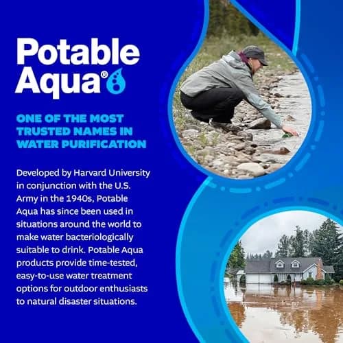 Potable Aqua Water Purification Tablets with PA Plus - 100 Count (50+50) | Disinfects Water for Hiking & Emergencies thumbnail 6