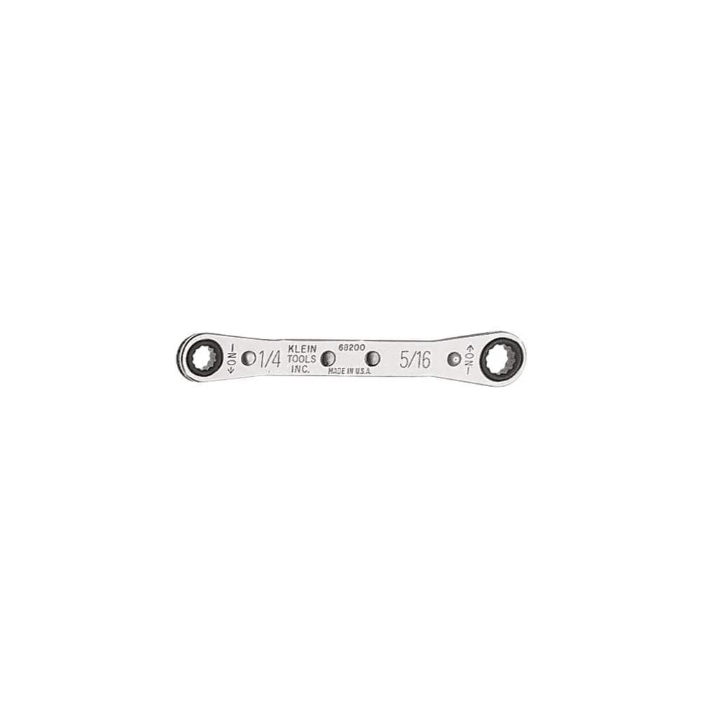 Klein Tools 68200 Ratcheting Box Wrench 1/4-Inch x 5/16-Inch | Chrome Plated Finish - main product image