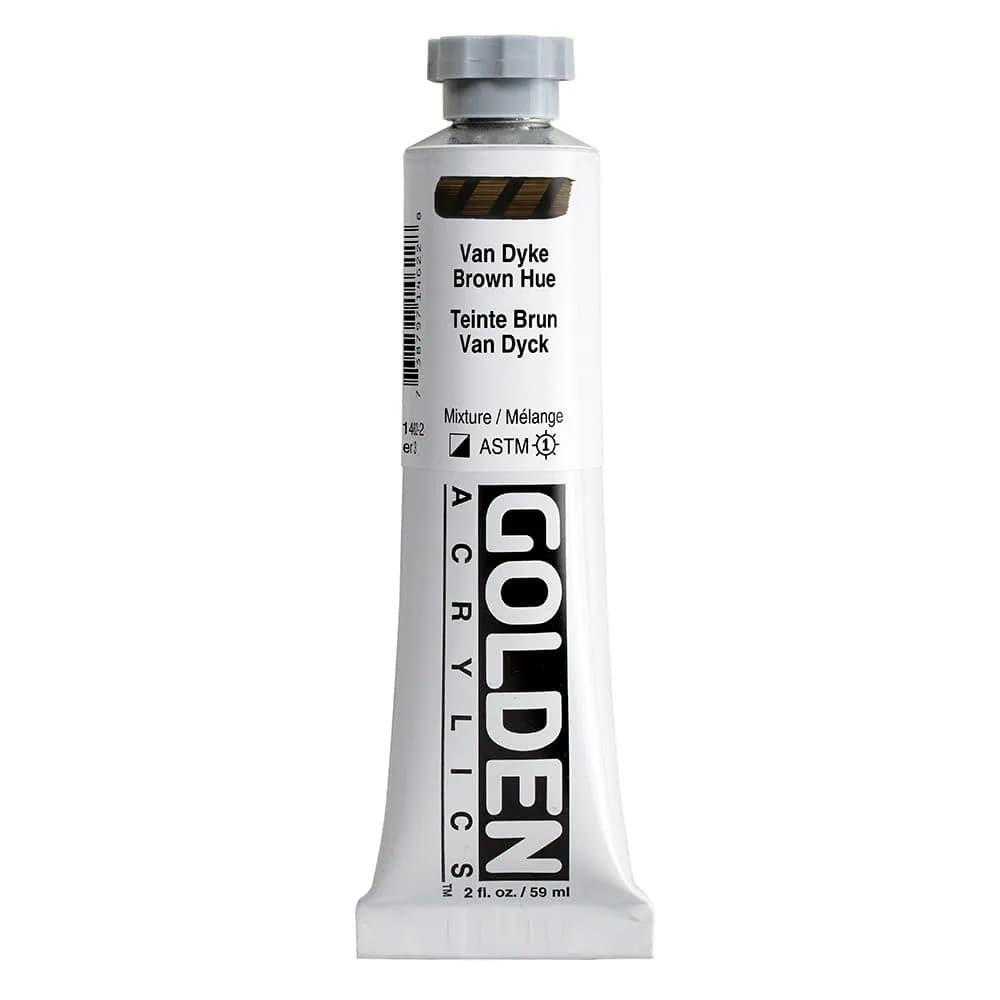GOLDEN Heavy Body Acrylics Van Dyke Brown Hue 2 fl. oz. | Thick, smooth, professional-grade acrylic paint - main product image