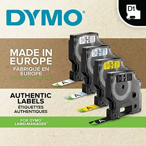 DYMO D1 Standard Labelling Tape 12mm (0.47 in) x 7m - Blue on White | Compatible with LabelManager Series thumbnail 3