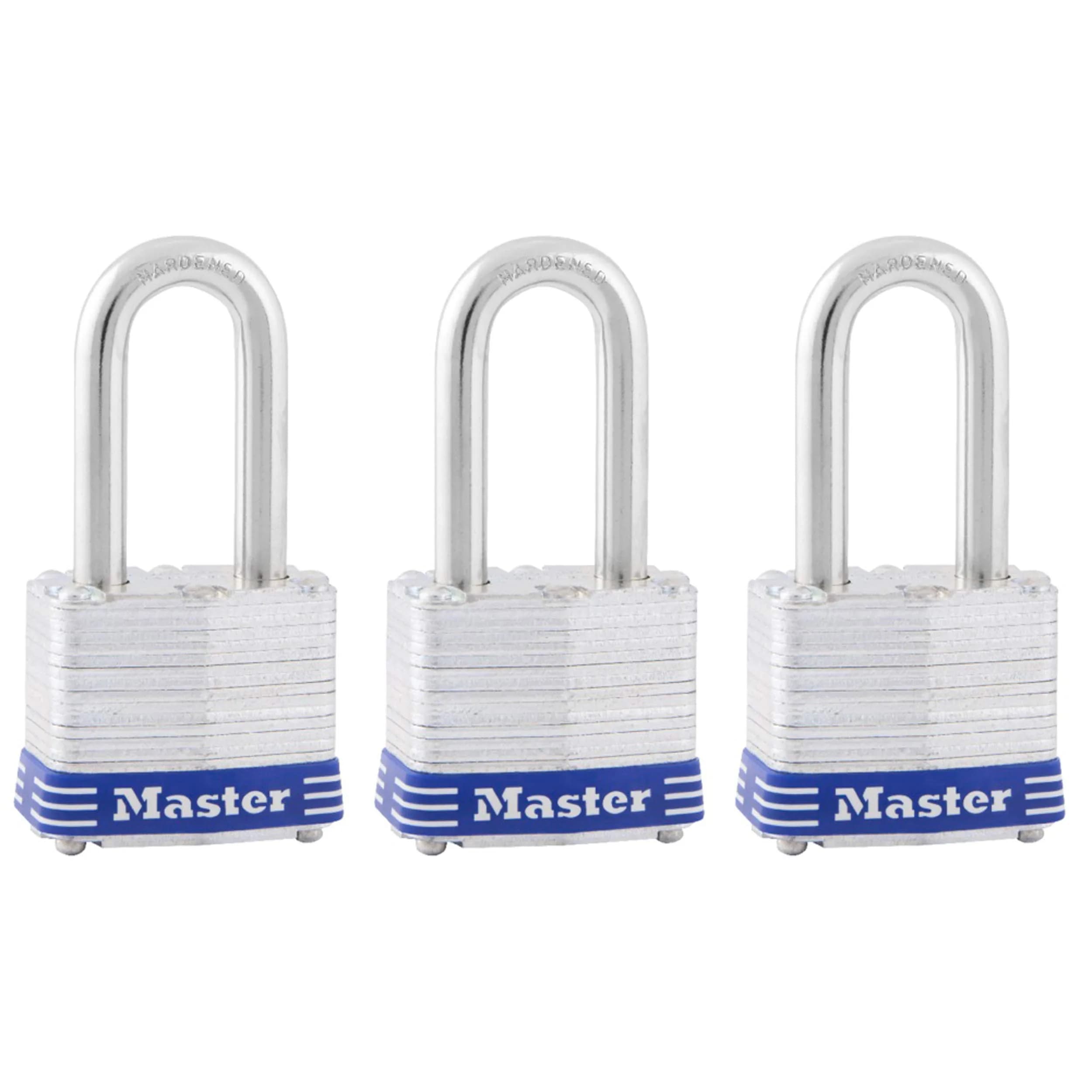 Master Lock 3DLF Outdoor Padlock with Key 1-1/2" Shackle | Durable Steel Lock for Outdoor Use — 1-1/2" shackle