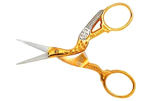 Mundial Classic Forged 3.5" Stork Embroidery Scissors with Gold-Plated Handles | Precision Cutting for Needlework thumbnail 4