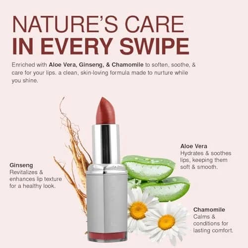 Palladio Herbal Lipstick Roseberry | Long Lasting, Hydrating, Creamy thumbnail 4