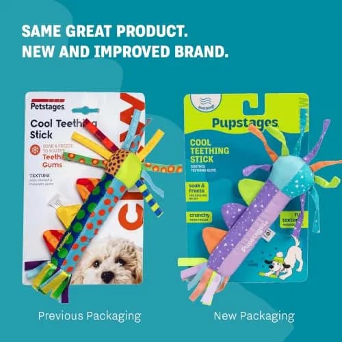Pupstages Cool Teething Stick Dental Dog Chew Toy, Soak & Freeze, 8.5" | Icy Comfort & Chewing Relief for Puppies thumbnail 8