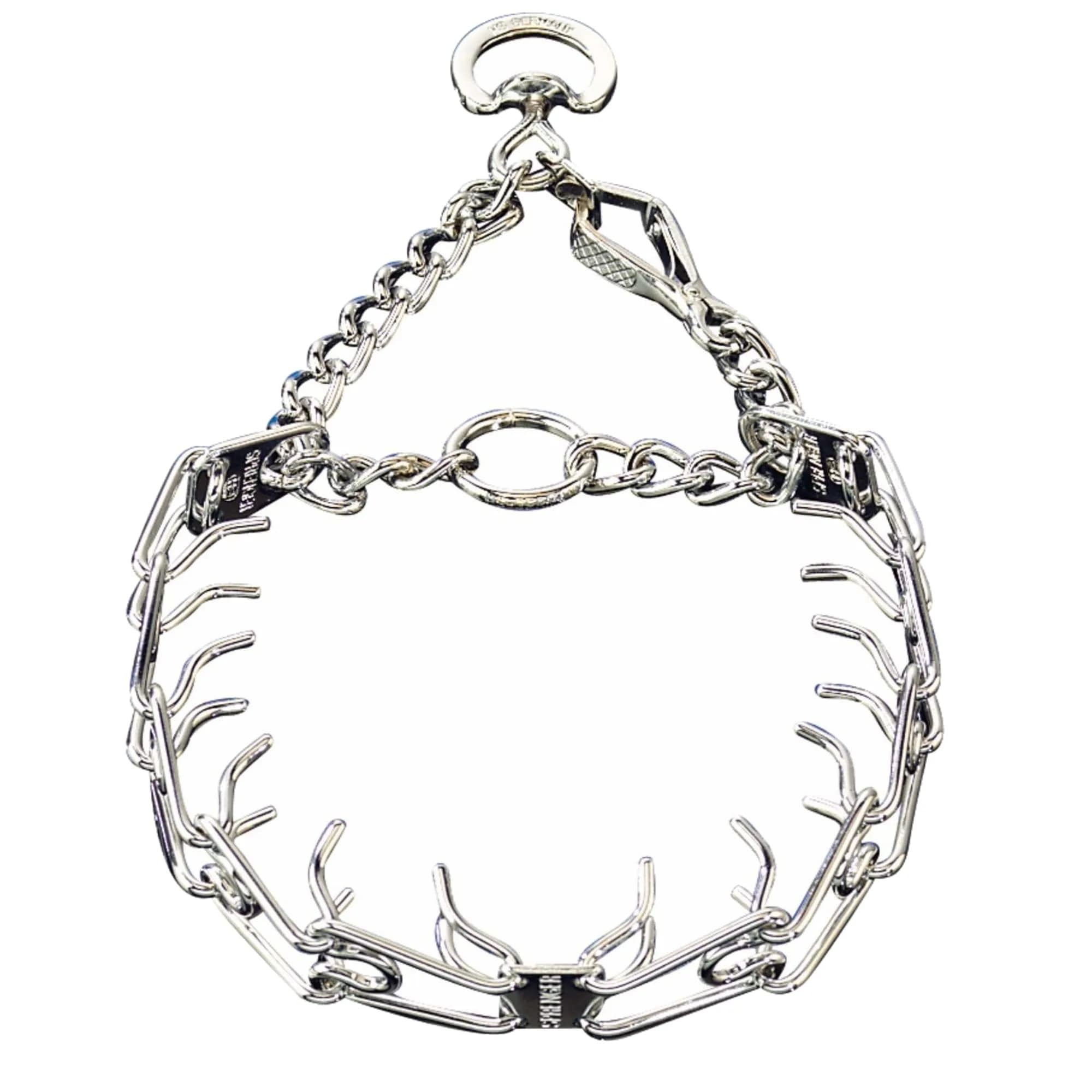 Herm Sprenger Chrome Plated Steel Training Prong Collar with Quick Release Snap for Dogs (25in/63cm x 4mm) (Neck Size Up to 21in/53cm)