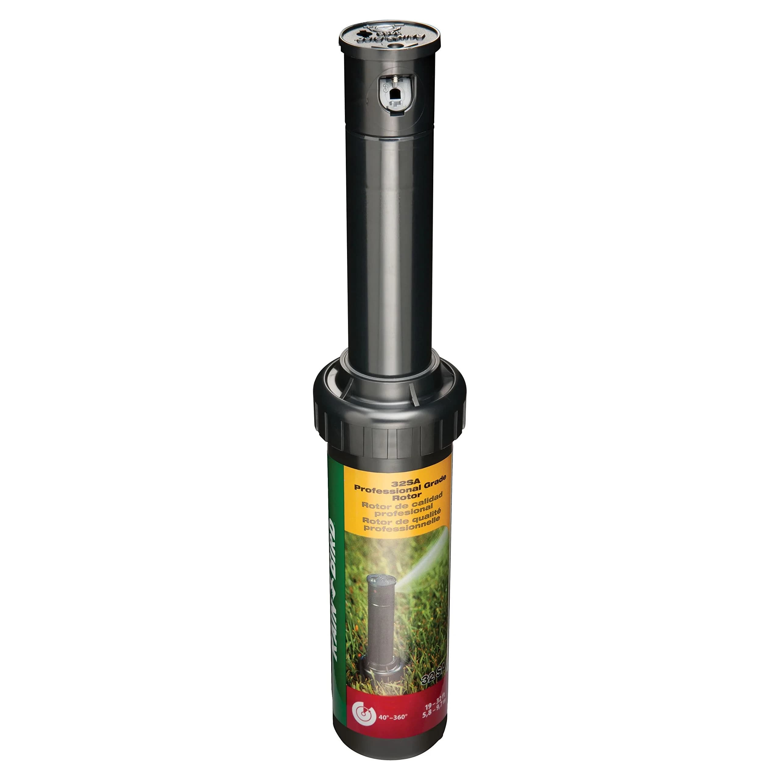 Rain Bird 32SA Gear Drive Rotor, Full Circle, 19-32 Feet | Water-Saving Rain Curtain Nozzle Technology - main product image