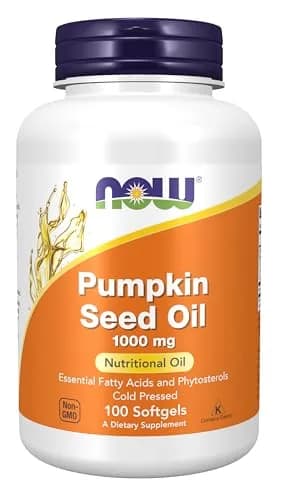 NOW Foods Pumpkin Seed Oil 1000 mg 100 Softgels | Cold Pressed Nutritional Oil with Essential Fatty Acids thumbnail 1