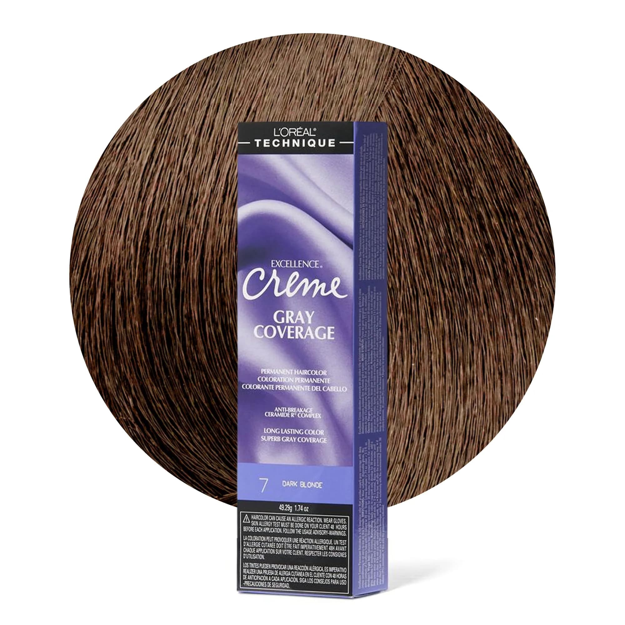 L'Oréal Technique Excellence Crème Permanent Hair Color – Dark Copper Golden Blonde 1.74 Fl Oz (51.5 ml) | Superb Gray Coverage — 7 Dark Blonde
