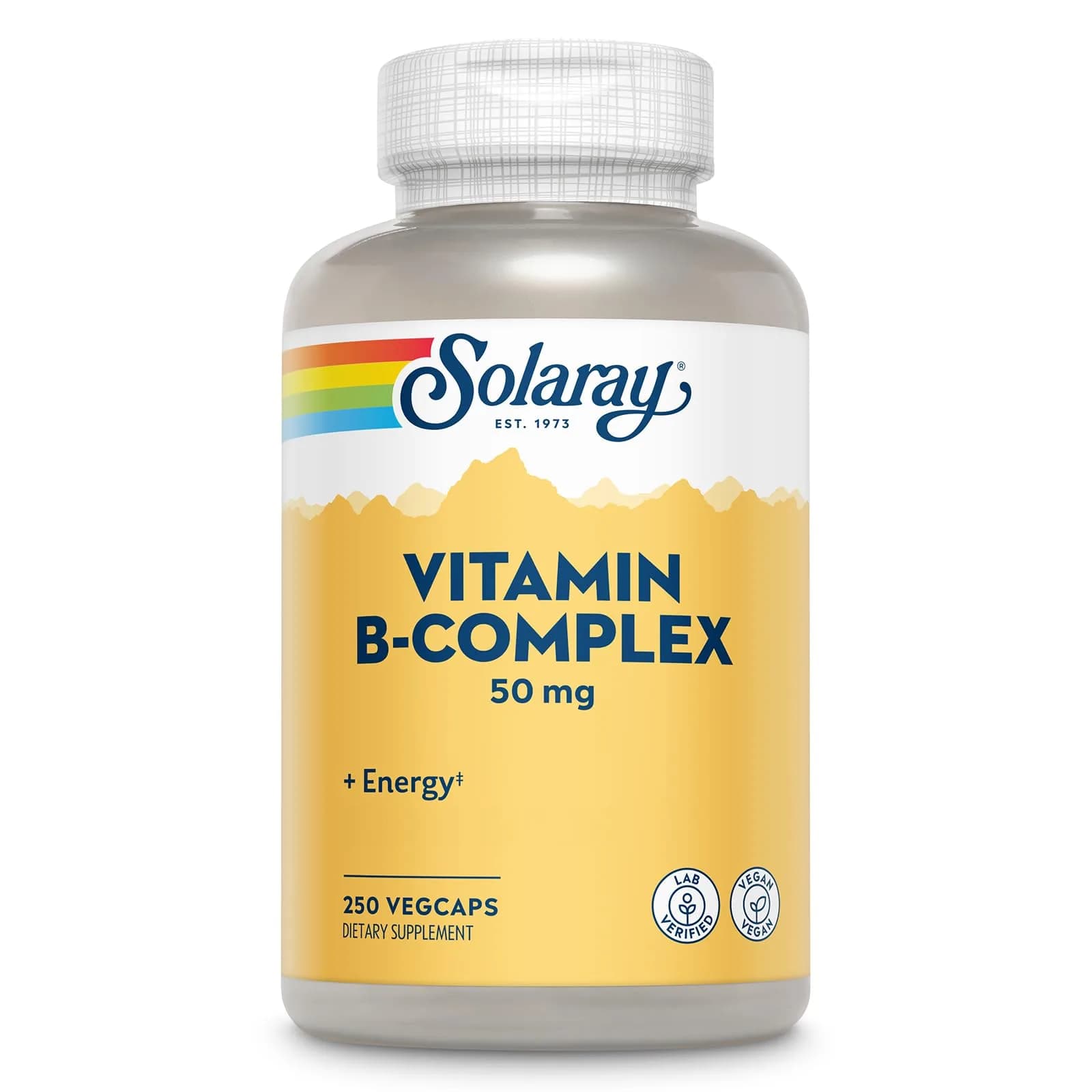 SOLARAY Vitamin B Complex 50 mg | Cellular Energy & Nerve Support (250 VegCaps) - main product image
