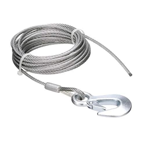 Seachoice Steel Winch Cable w/Safety Hook, 3/16 in. (4.76mm) x 25 ft. (7.62m), 4000-Lb. Tensile Strength | Heavy-Duty Marine Cable thumbnail 3