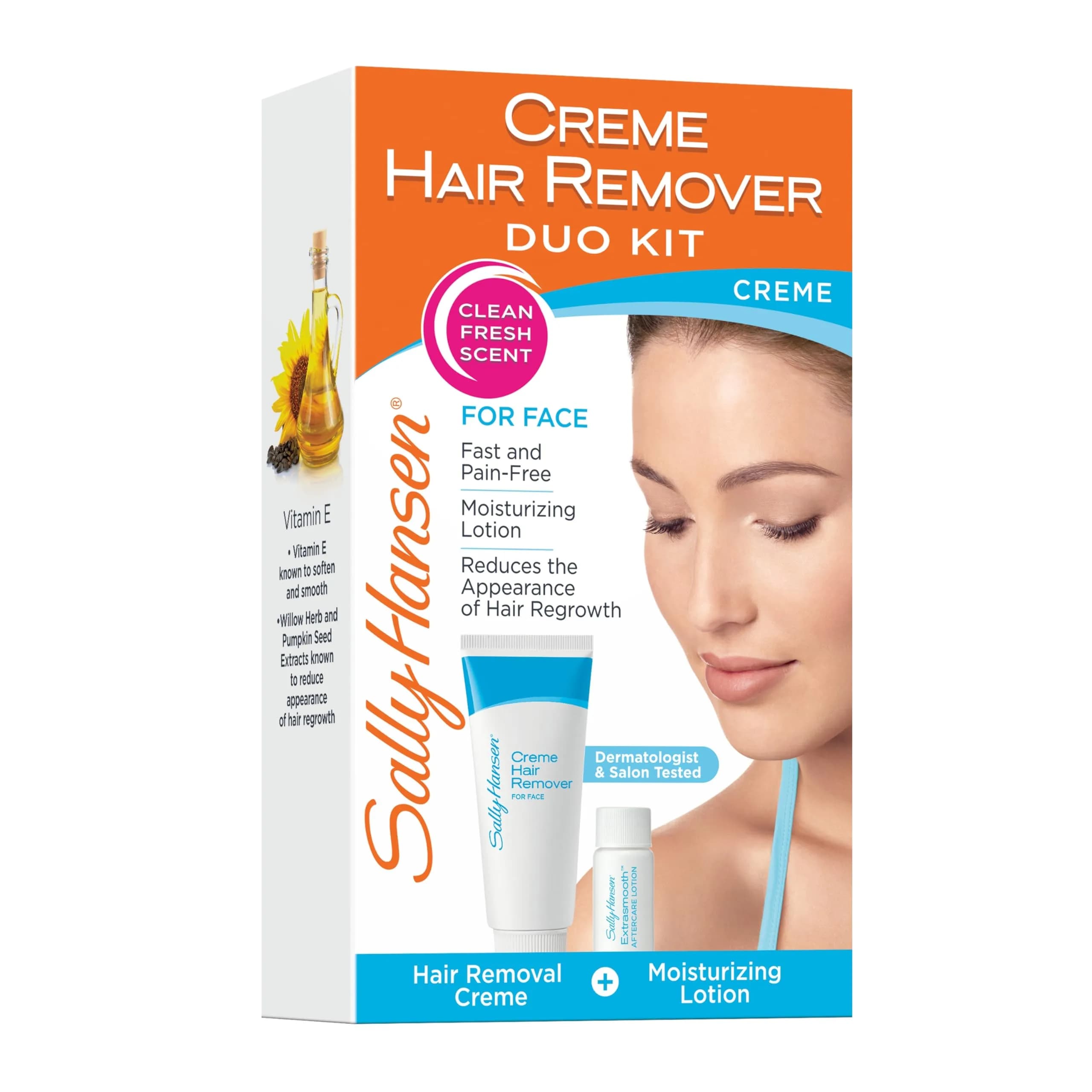 Sally Hansen Cream Hair Remover Kit 1.7 oz (50 ml) | Painless Face & Body Hair Removal - main product image