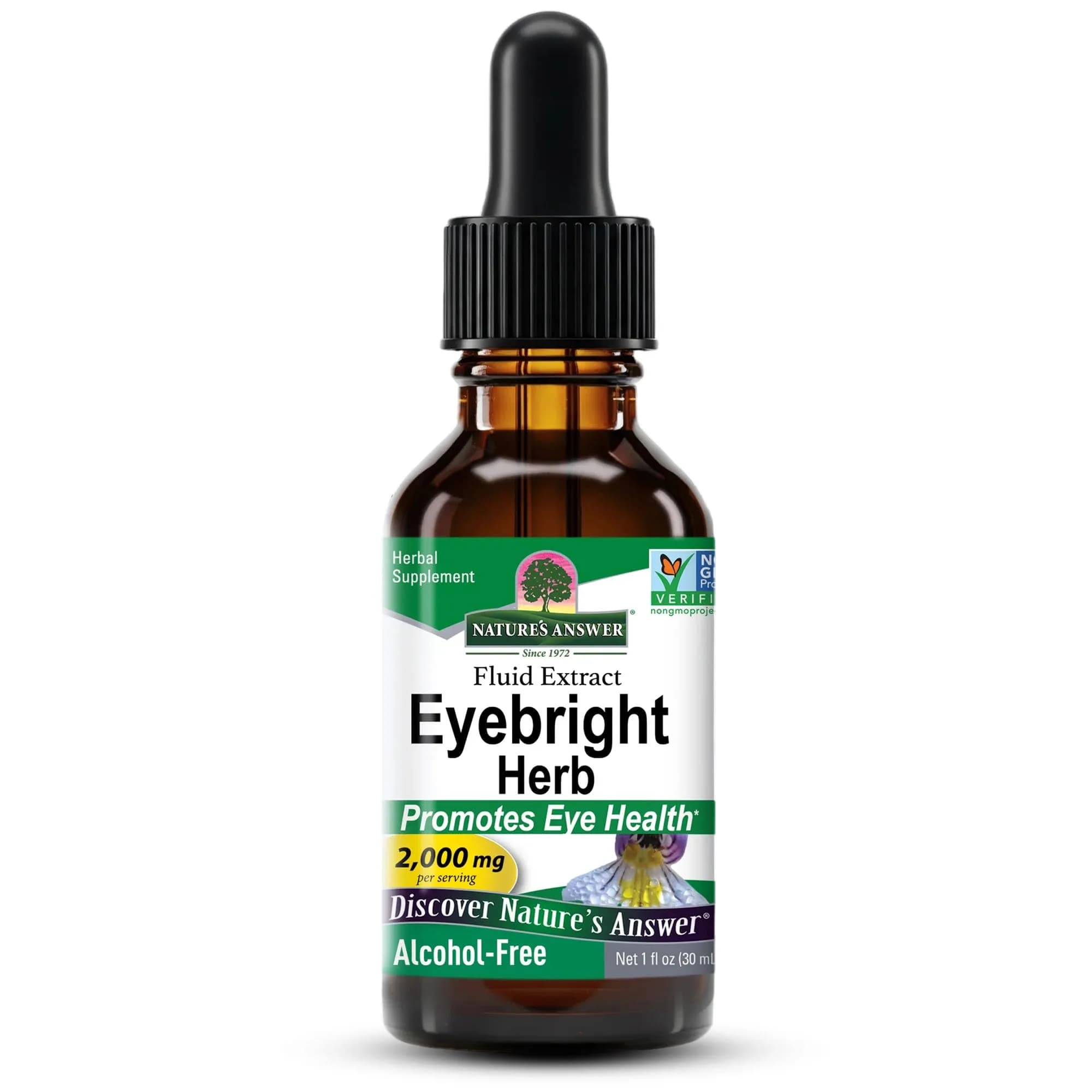 Nature's Answer Eyebright 2000 mg, 1 oz | Alcohol-Free Extract for Eye & Respiratory Support - main product image