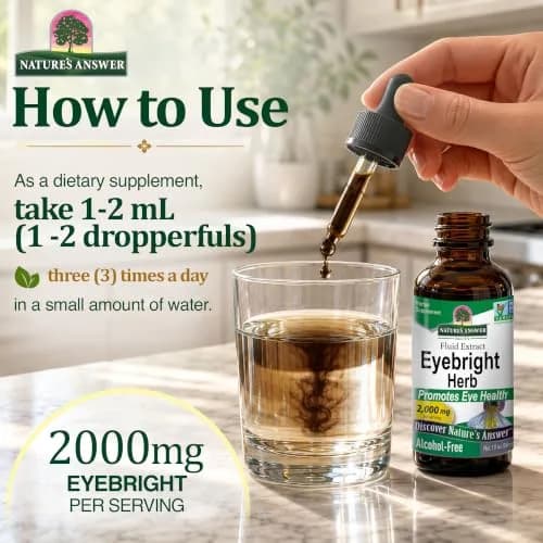 Nature's Answer Eyebright 2000 mg, 1 oz | Alcohol-Free Extract for Eye & Respiratory Support thumbnail 6