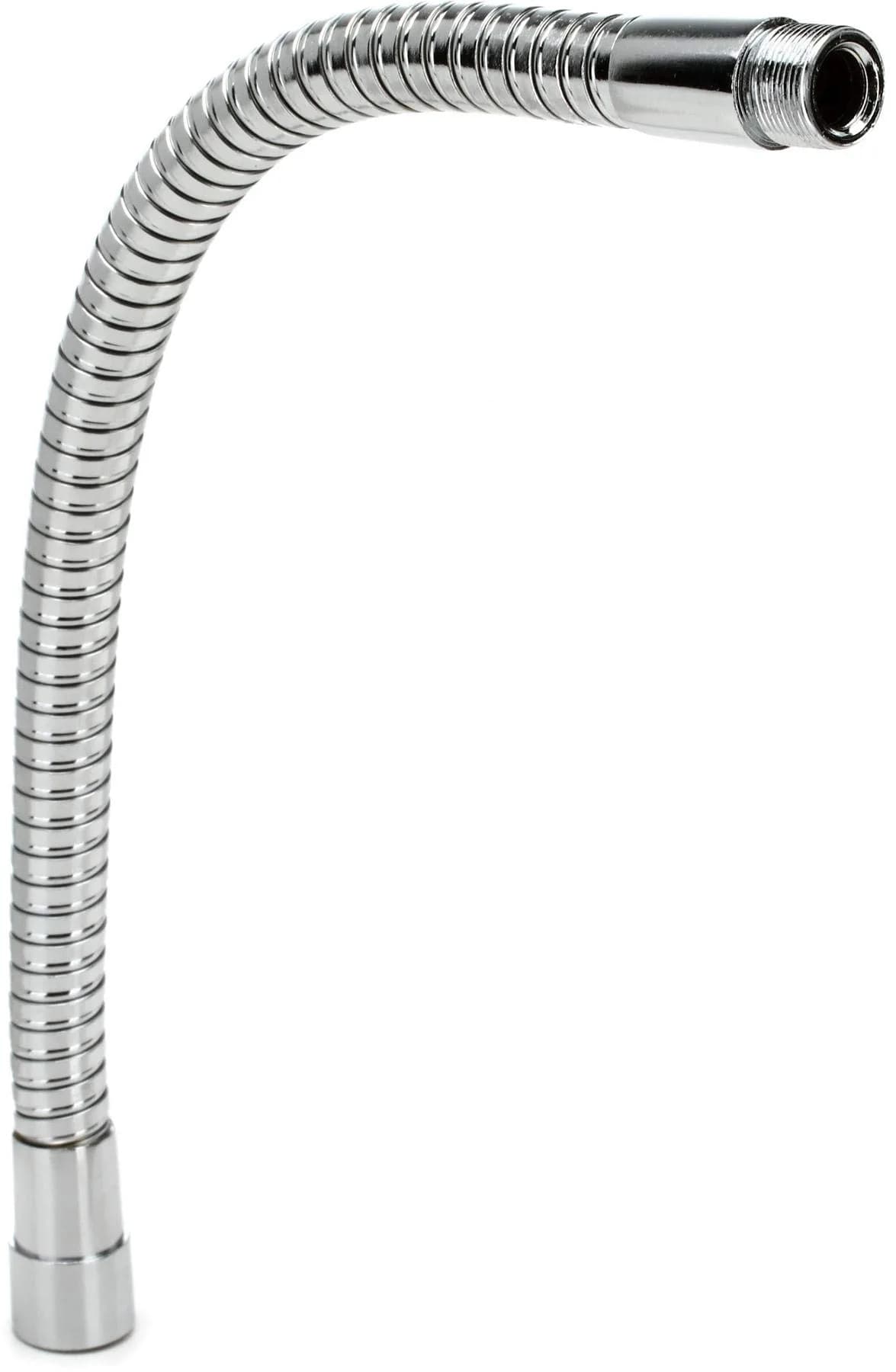 OnStage 13" Microphone Gooseneck Black | Flexible Metal Stand with 5/8"-27 Threading — Chrome