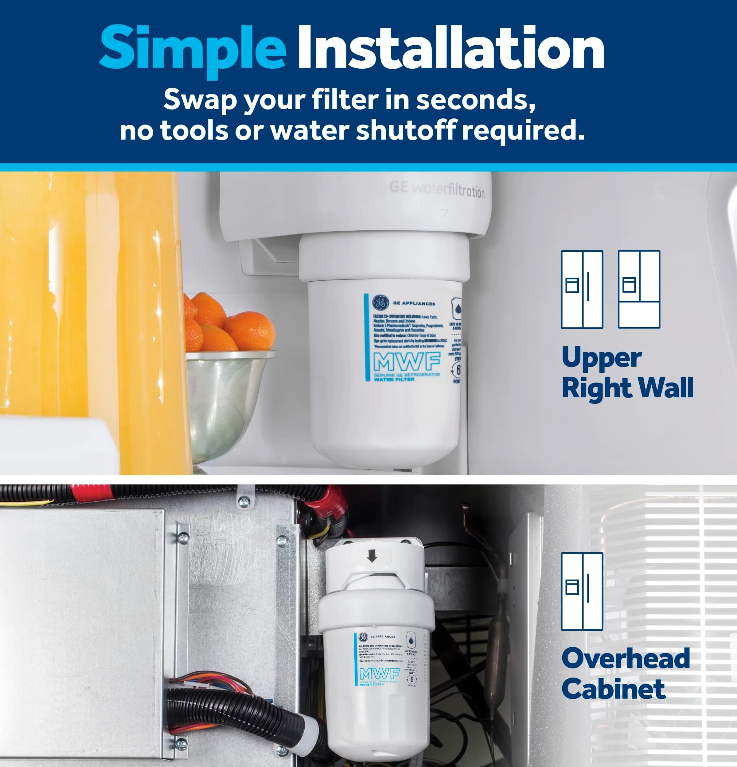 GE MWF Refrigerator Water Filter (1-Pack) — Certified to Reduce Lead, Sulfur, and 50+ Impurities thumbnail 5