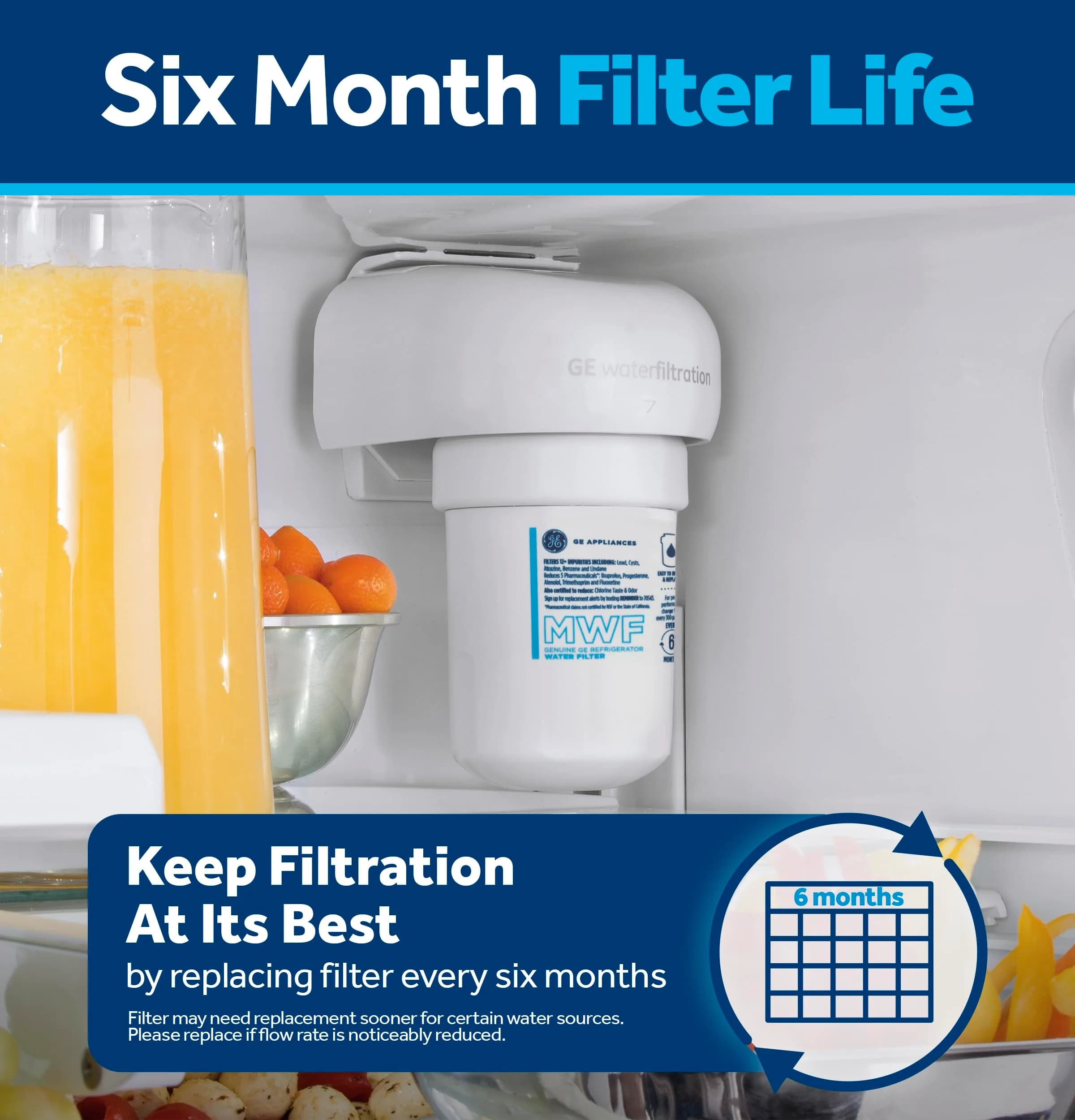 GE MWF Refrigerator Water Filter (1-Pack) — Certified to Reduce Lead, Sulfur, and 50+ Impurities thumbnail 7