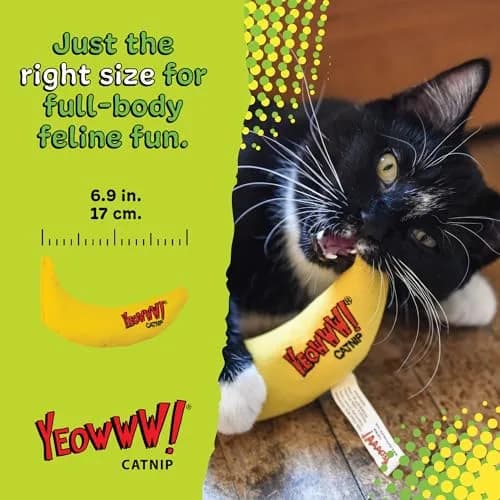 Yeowww! Catnip Chi-CAT-a Banana Toy for Cats - 7 Inches - Durable Cotton Twill - Made in the USA - Stuffed with Organically Grown Catnip thumbnail 4