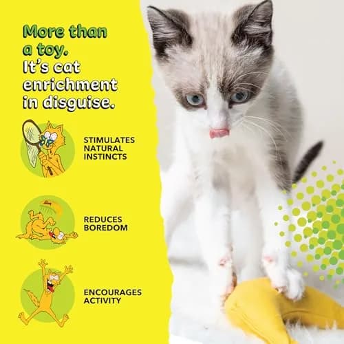 Yeowww! Catnip Chi-CAT-a Banana Toy for Cats - 7 Inches - Durable Cotton Twill - Made in the USA - Stuffed with Organically Grown Catnip thumbnail 7
