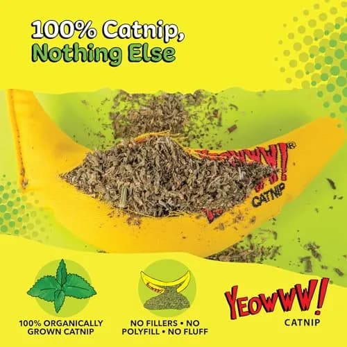 Yeowww! Catnip Chi-CAT-a Banana Toy for Cats - 7 Inches - Durable Cotton Twill - Made in the USA - Stuffed with Organically Grown Catnip thumbnail 3