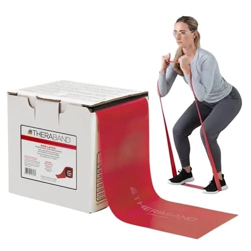 THERABAND Red Resistance Band 25 Yards (75 ft) | Medium Resistance for Workouts & Physical Therapy thumbnail 1