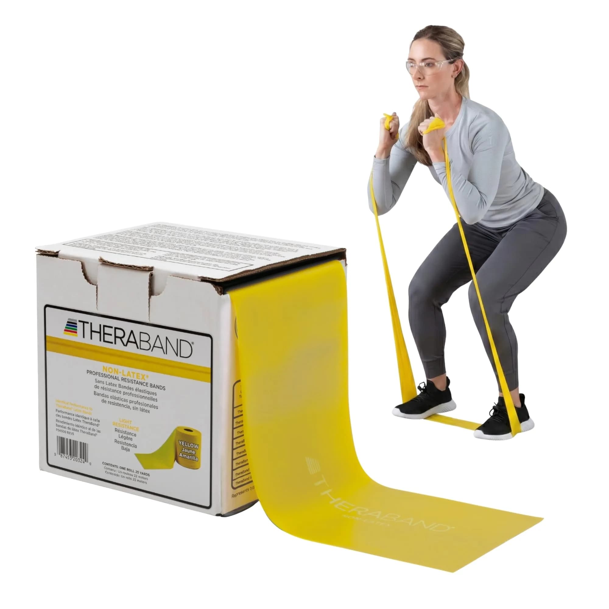 THERABAND Red Resistance Band 25 Yards (75 ft) | Medium Resistance for Workouts & Physical Therapy — Yellow | Light