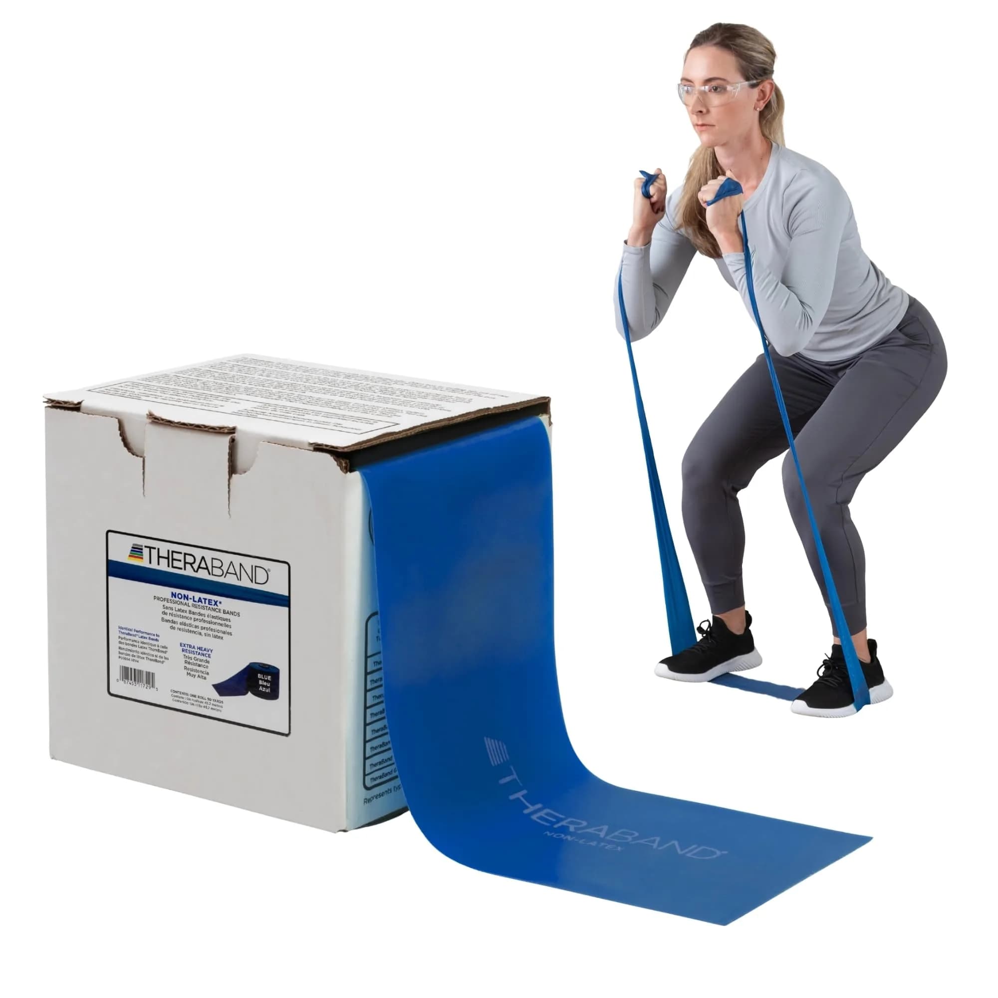 THERABAND Red Resistance Band 25 Yards (75 ft) | Medium Resistance for Workouts & Physical Therapy — Blue | Extra Heavy