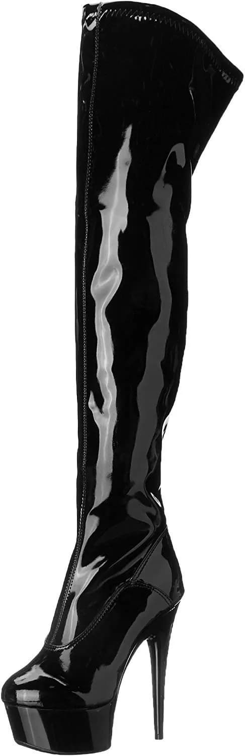 Ellie Shoes Women's 609-Fantasy Boot 6 M US | 6-inch Pointed Stiletto Heel Thigh High — Black / 12