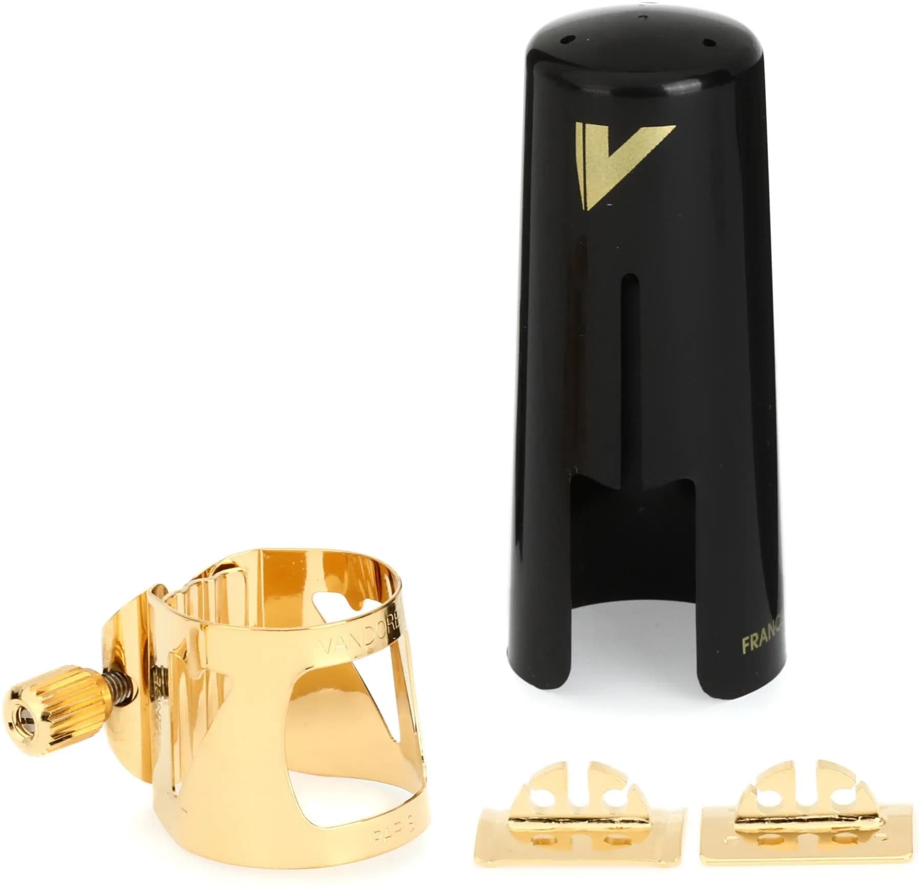Vandoren Optimum Ligature and Cap for Soprano Saxophone Gilded Black | USA Import for Indian Musicians — Alto Saxophone