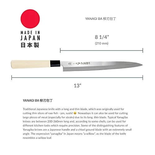 Sekiryu Stainless Steel Sushi Sashimi Knife | 21cm Razor Sharp Blade for Precise Fish Slicing thumbnail 5